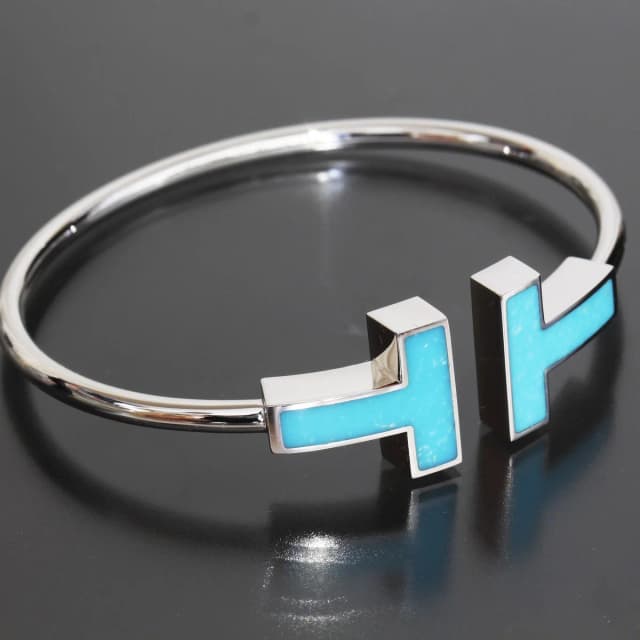 Tiffany & Co. T Wide Wire Bracelet Turquoise in Blue from The Reluxe, photo 1 of 1