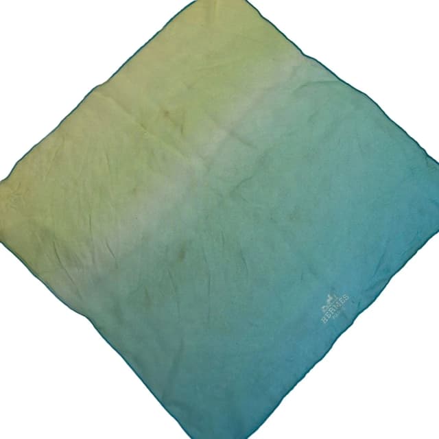 Hermès Scarf Gavroche Light Green Light Blue Gradation Silk in Blue Silk from The Reluxe, photo 1 of 1