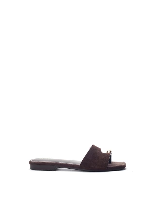 Moda In Pelle Leera Flat Sandals Brown in DARK BROWN, image 1 of 1 from Fenwick
