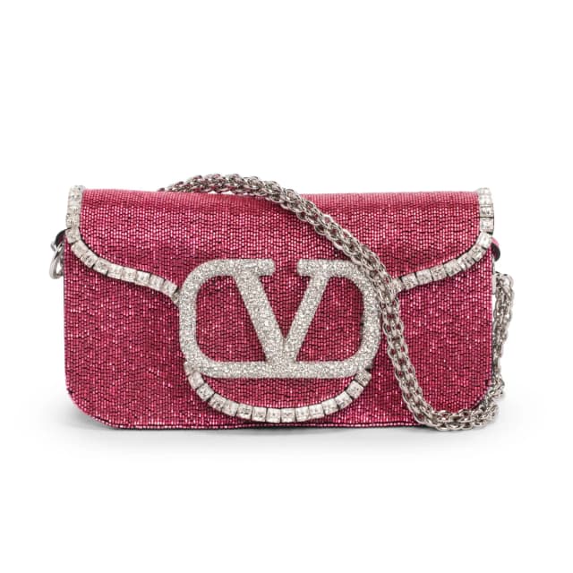 Valentino Garavani Crystal Embellished Small Loco Bag in Pink from Blue Spinach, photo 1 of 1