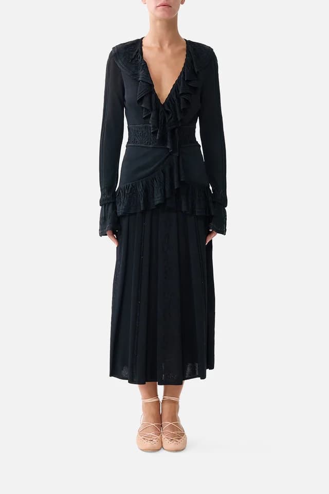 Camilla eBoutique PLEATED KNIT SKIRT FLAMENCO FOLKLORE, image 1 of 1 from CAMILLA