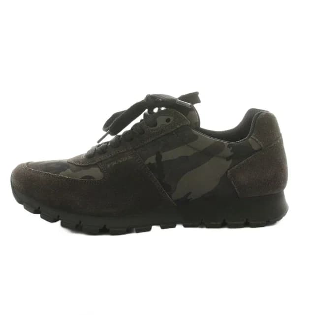 Prada Sneakers Camouflage Pattern Suede Nylon Switch Black an 6 in Black Suede from The Reluxe, photo 1 of 1