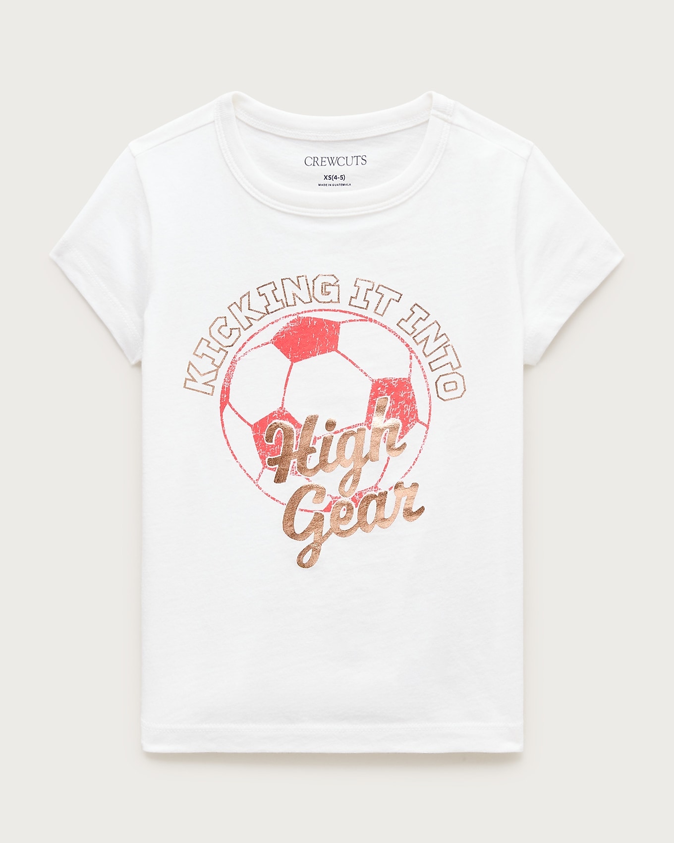 J.Crew Girls' short-sleeve "High gear" graphic T-shirt with metallic foil in KICKING IT MULTI, image 1 of 1 from J.Crew (US)