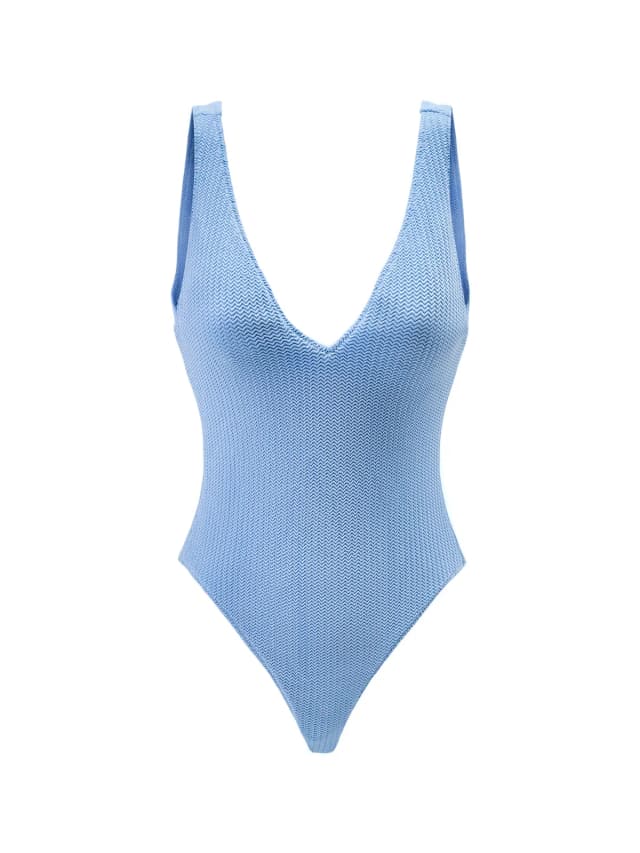 Seafolly Deep V Neck One Piece in Cornflower, image 1 of 1 from Fenwick