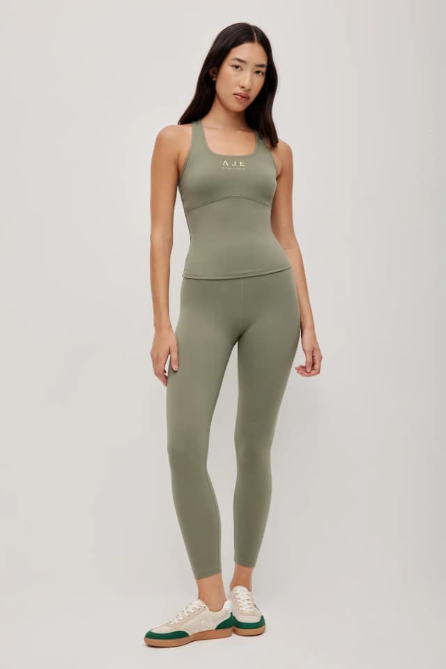 Athletica Full Length Active Tank in KHAKI FLOW, image 1 of 1 from Aje