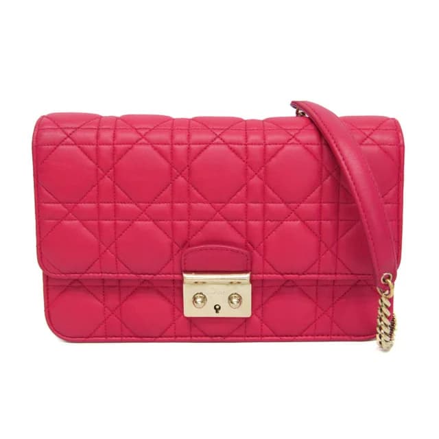 Cannage/Lady Dior Women's Lambskin Chain/Shoulder Wallet Pink in Pink Leather from Elady, photo 1 of 1