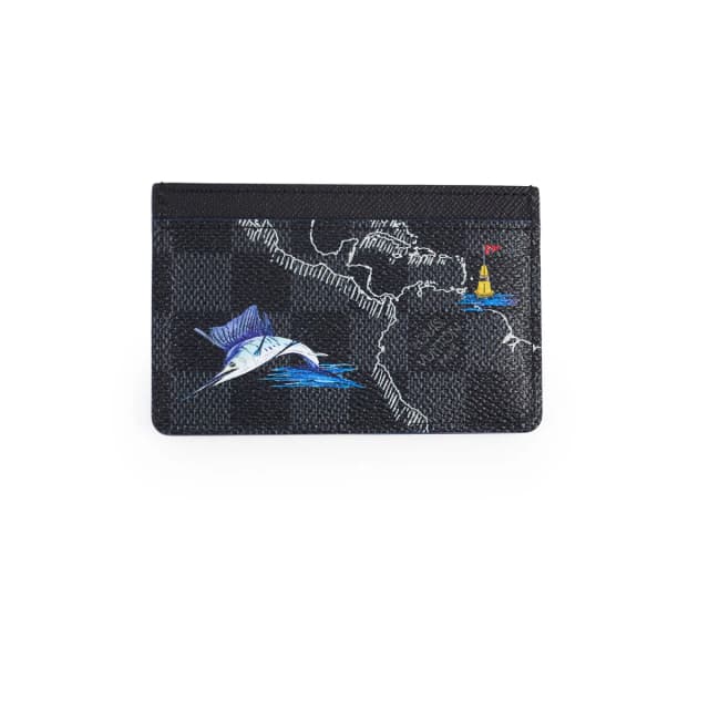 Louis Vuitton Damier Graphite World Map Porte Cartes Simple Card Holder in Grey Canvas from The Purse Affair, photo 1 of 1