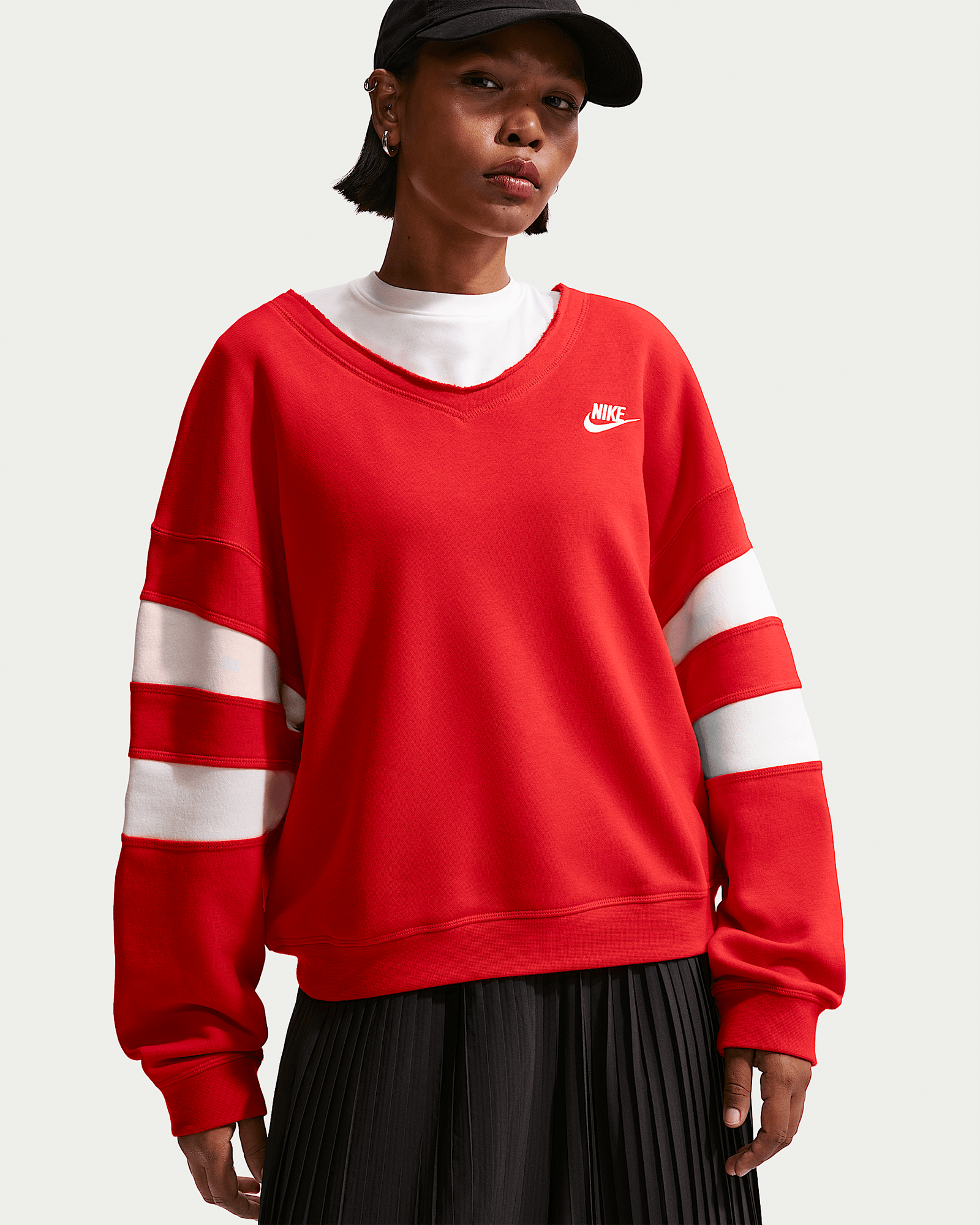 Nike Sportswear Club Fleece in University Red/Sail/Sail, image 1 of 1 from Nike