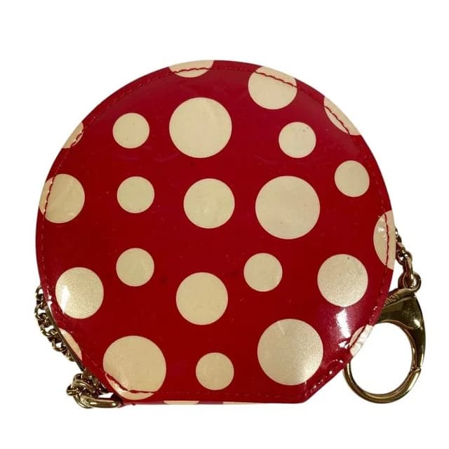 Louis Vuitton Coin Case Porte-Monnaie Chapeau Patent Leather Red Yayoi Kusama in Red Patent leather from The Reluxe, photo 1 of 1