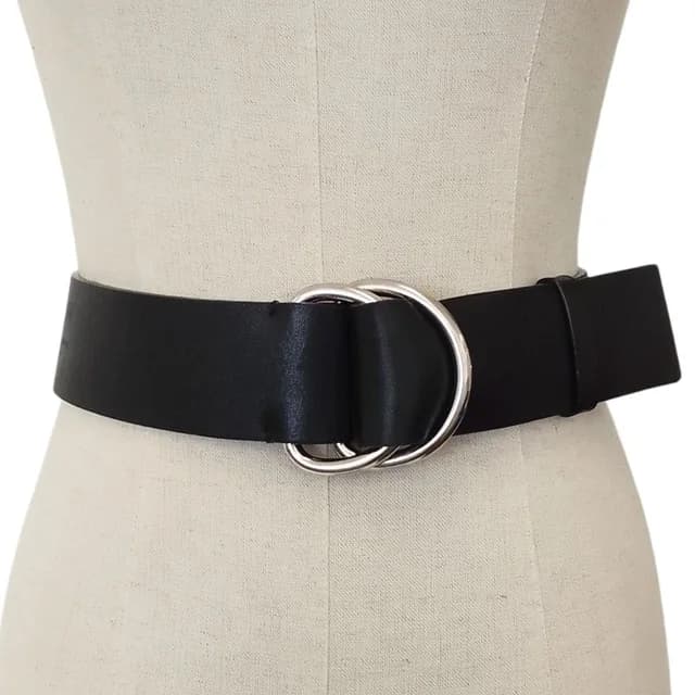 Prada Wide Leather Ring Belt 75 30 Black in Black Leather from The Reluxe, photo 1 of 1