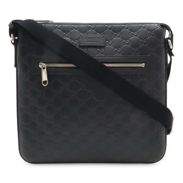 Gucci Guccissima Shoulder Bag Crossbody Leather Black Silver in Black Leather from The Reluxe, photo 1 of 1