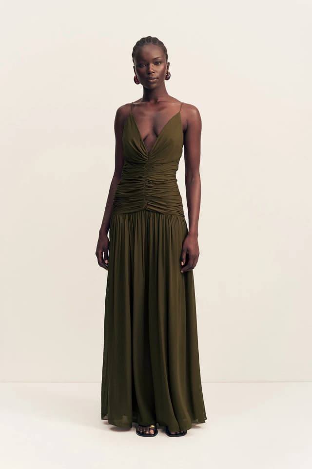 Shona Joy JUNO GATHERED BODICE MAXI DRESS - JUNGLE, image 1 of 1 from Shona Joy