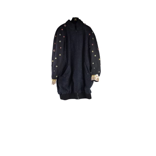 Chanel 22A Black Jewllery Coat Size 40 in Black Wool from The Purse Affair, photo 1 of 1