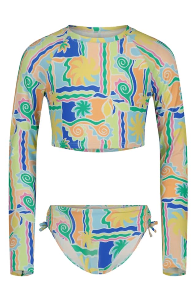 Billabong Kids' Sol Playa Long Sleeve Two-Piece Rashguard Swimsuit, image 1 of 1 from Nordstrom Rack