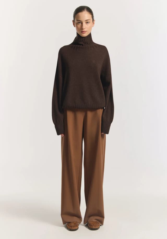 VIKTORIA & WOODS IDOL PANT in MOCHA, image 1 of 1 from Viktoria & Woods