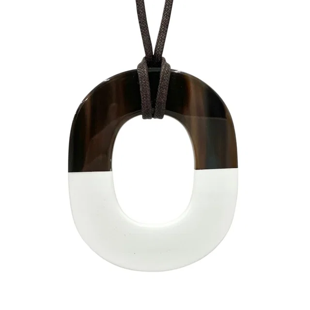 Hermès Isthme GM Buffalo Horn Pendant Brown White in Brown from The Reluxe, photo 1 of 1