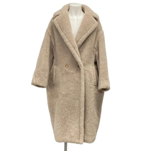 Max Mara Coat M Teddy Bear Icon Sand Long Sleeve Autumn Winter Tedgirl Alpaca in Wool from The Reluxe, photo 1 of 1