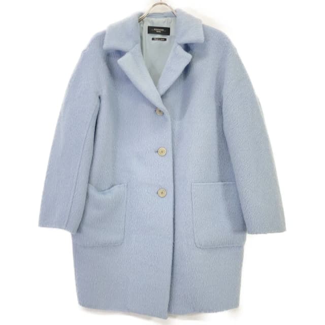 Max Mara Weekend Kuchitoamano Wool Alpaca Shaggy Coat Blue 40 in Blue Wool from The Reluxe, photo 1 of 1