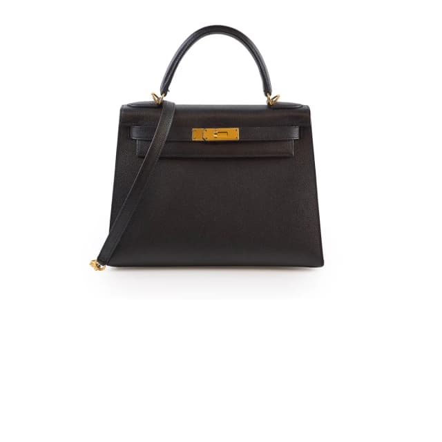 Hermès Kelly 28 Noir Epsom 2018 in Black Epsom leather from The Purse Affair, photo 1 of 1