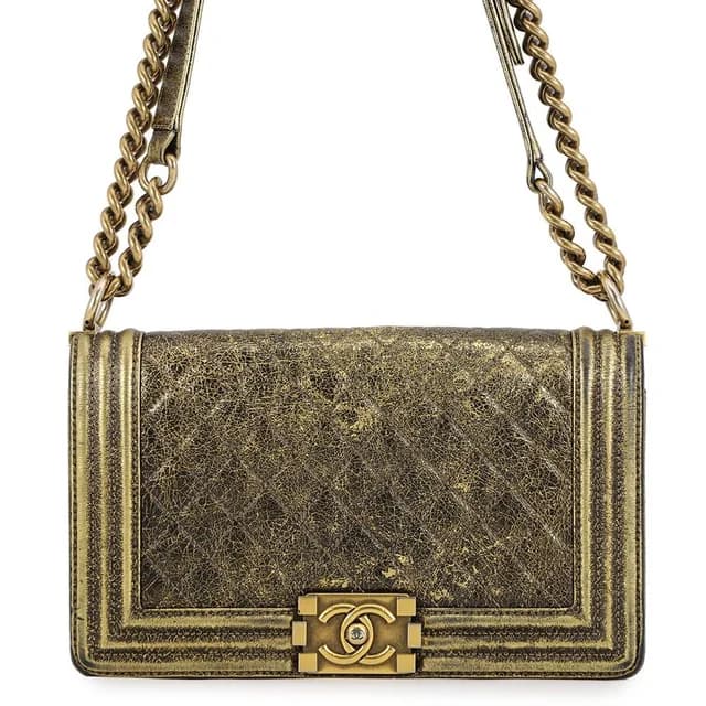 Chanel Chain Shoulder Bag Boy Small Quilted CC Logo Lambskin Black in Black Lambskin from The Reluxe, photo 1 of 1
