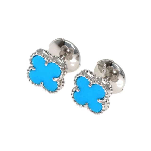 Van Cleef & Arpels Sweet Alhambra Turquoise Earrings 18K White Gold in White from The Reluxe, photo 1 of 1