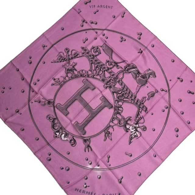 Hermès Scarf Carre 90 Pink Vif Argent Silk in Pink Silk from The Reluxe, photo 1 of 1