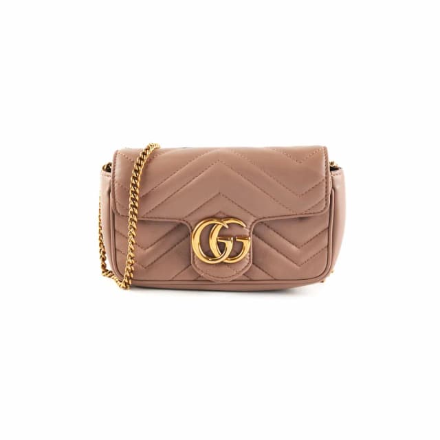 Gucci GG Supermini Marmont Matelasse Dusty Pink in Pink Calfskin from The Purse Affair, photo 1 of 1