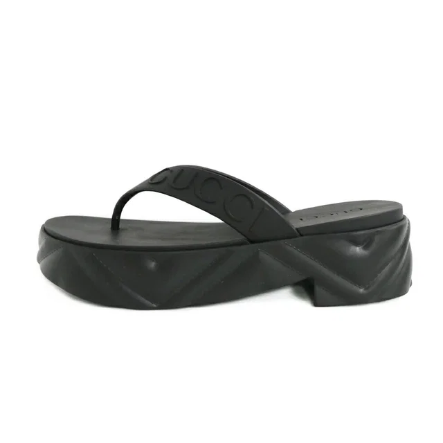 Gucci Thong Sandals Black Rubber Platform Shoes 36 in Black from The Reluxe, photo 1 of 1