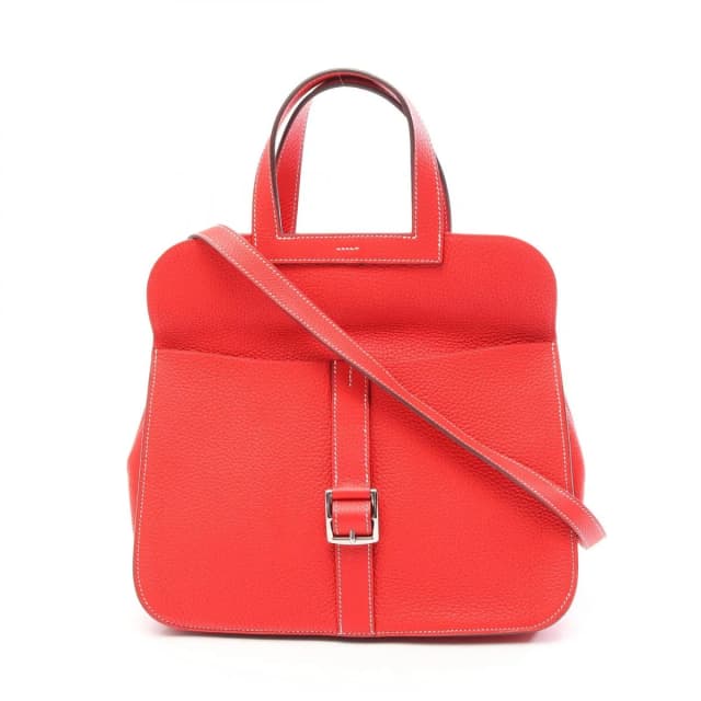 Hermès Halzan 31 2-Way Rouge Tomato Leather Shoulder Bag in Red Leather from The Reluxe, photo 1 of 1
