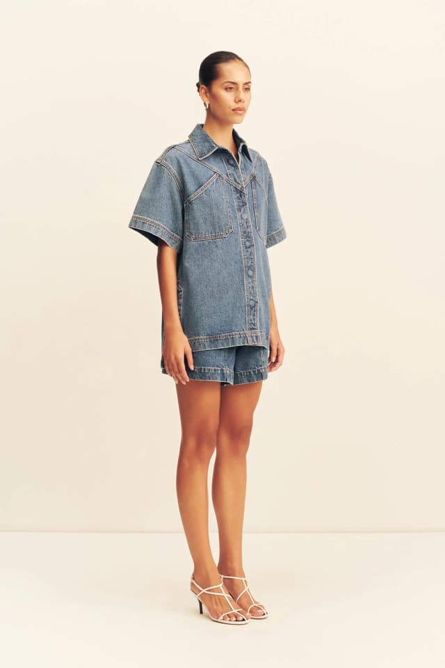 Shona Joy RAQUEL SHORT SLEEVE SHIRT, image 1 of 1 from Shona Joy