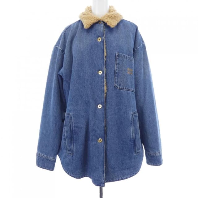 Miu Miu Logo Denim Jacket in Denim from The Reluxe, photo 1 of 1