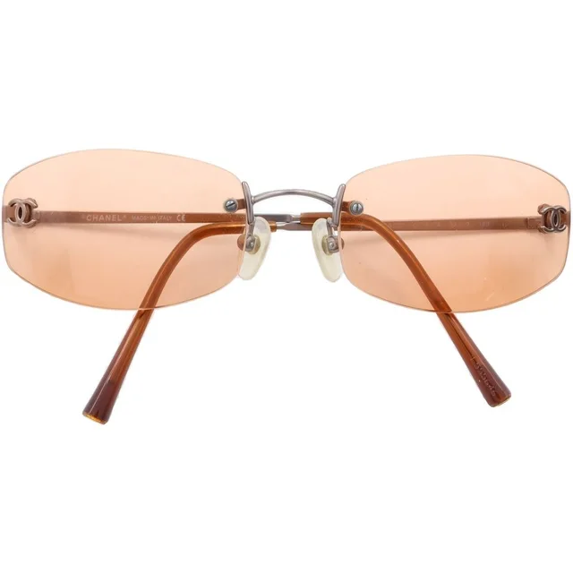 Chanel CC Logo Rimless Sunglasses Eyewear Model Orange in Orange from The Reluxe, photo 1 of 1