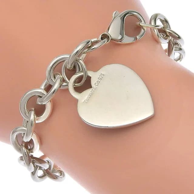 Tiffany & Co. Heart Tag 925 Sterling Silver Bracelet in Silver from The Reluxe, photo 1 of 1