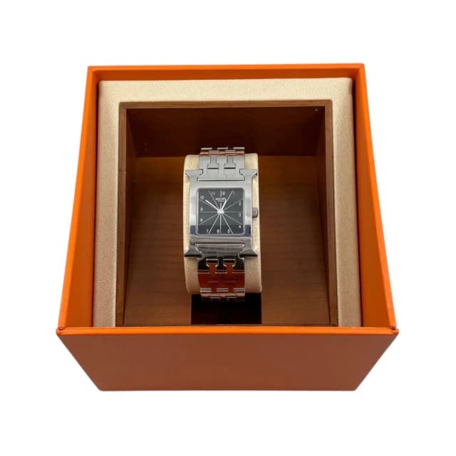 Hermès Watch Quartz Silver Black in Black from The Reluxe, photo 1 of 1