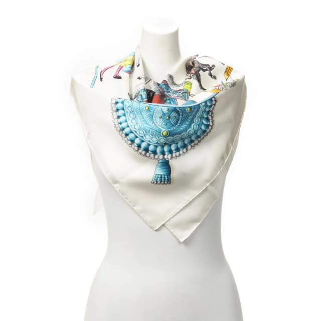 Hermès Scarf White in White Silk from The Reluxe, photo 1 of 1