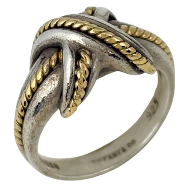 Tiffany & Co. Ring Signature Cross 925 Sterling Silver Gold in Gold from The Reluxe, photo 1 of 1