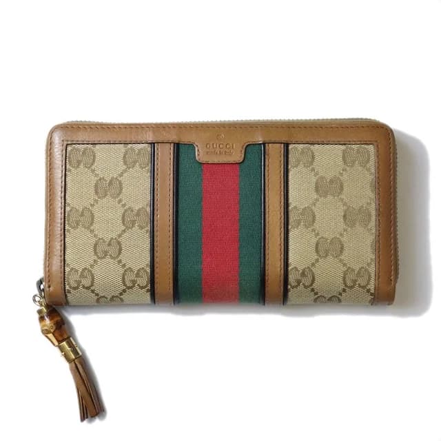 Gucci Wallet GG Canvas Sherry Bamboo Brown Vintage in Brown Canvas from The Reluxe, photo 1 of 1
