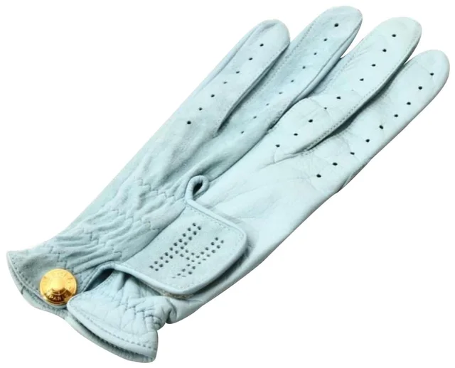 Hermès Sky Blue Leather Golf Driving Glove Size 7 in Blue Leather from Bagriculture, photo 1 of 1