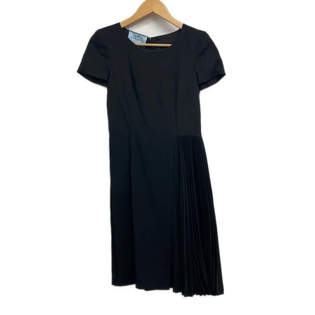 Prada Dress S Dark Navy Crew Neck Short Sleeve Knee-Length Pleats in Navy from The Reluxe, photo 1 of 1