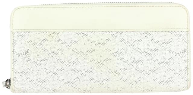 Goyard White Chevron Matignon GM Zip Around Wallet in White Canvas from Bagriculture, photo 1 of 1