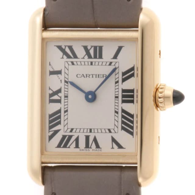 Cartier Tank Louis SM Watch 18k Yellow Gold Crocodile Leather Silver Dial Quartz in Yellow Crocodile from The Reluxe, photo 1 of 1