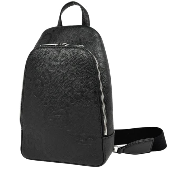 Gucci Jumbo GG Shoulder Bag Cross Leather Black in Black Leather from The Reluxe, photo 1 of 1