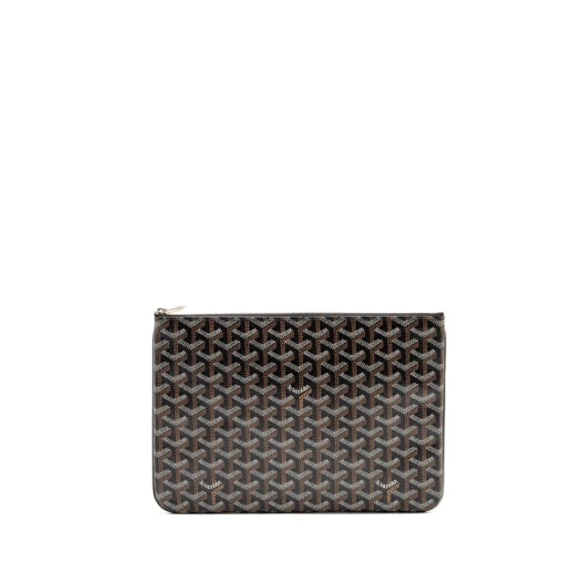 Goyard Senat MM Pouch Goyardine Canvas/Chevroches Calfskin Black/Tan SHW in Black Calfskin from EMIER, photo 1 of 1