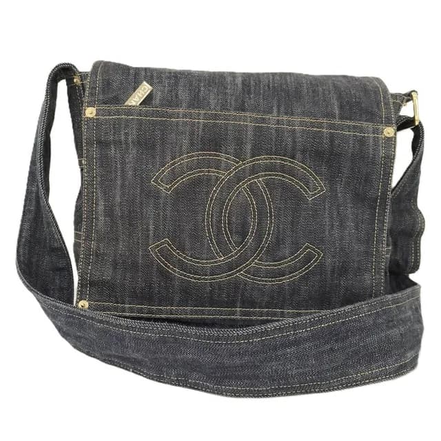 Chanel Sparkling Denim CC Logo Messenger Bag in Denim from The Reluxe, photo 1 of 1