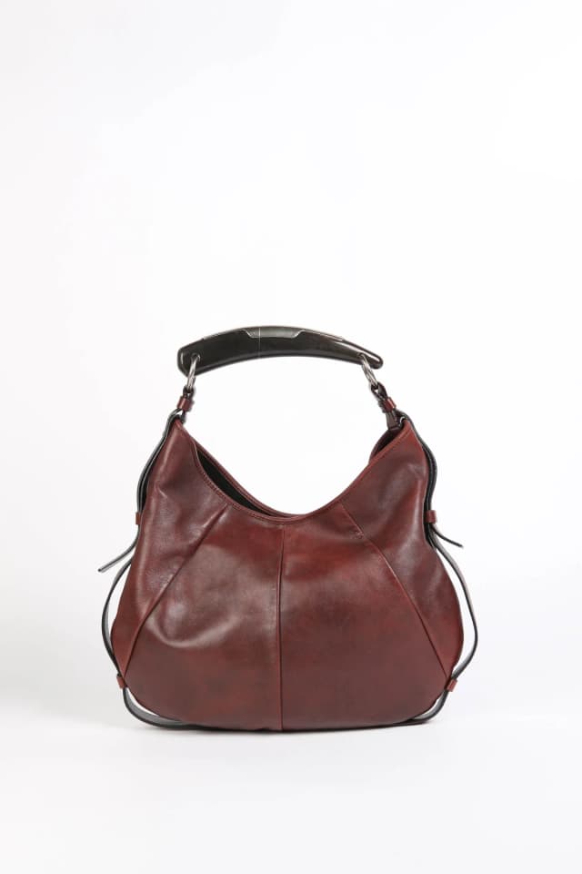 Saint Laurent Vintage Maroon Leather Mombasa Shoulder Bag in Leather from Break Archive, photo 1 of 1