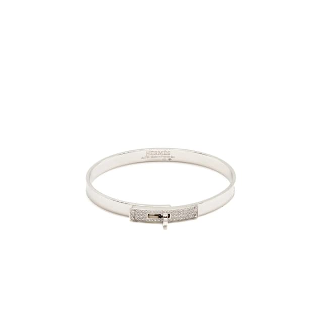 Hermès Size SH Kelly Bracelet, Small Model, White Gold/Diamonds in White from EMIER, photo 1 of 1
