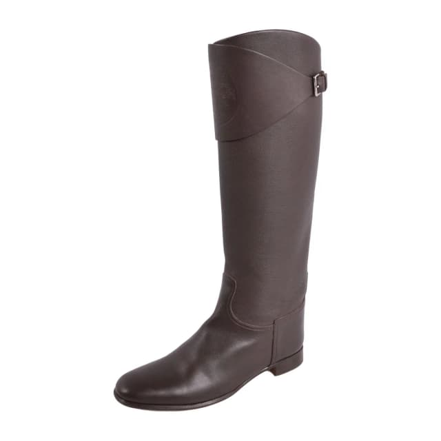 Hermès Boots Long Ex-Libris Heels Leather Brown in Brown Leather from The Reluxe, photo 1 of 1