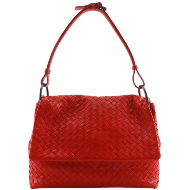 Bottega Veneta Intrecciato Calfskin Red Shoulder Bag in Red Calfskin from The Reluxe, photo 1 of 1