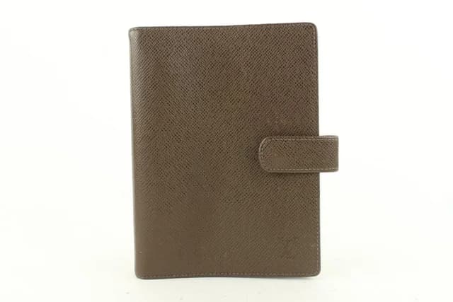 Louis Vuitton Brown Taiga Leather Small Ring Agenda PM Diary Cover in Brown Leather from Bagriculture, photo 1 of 1