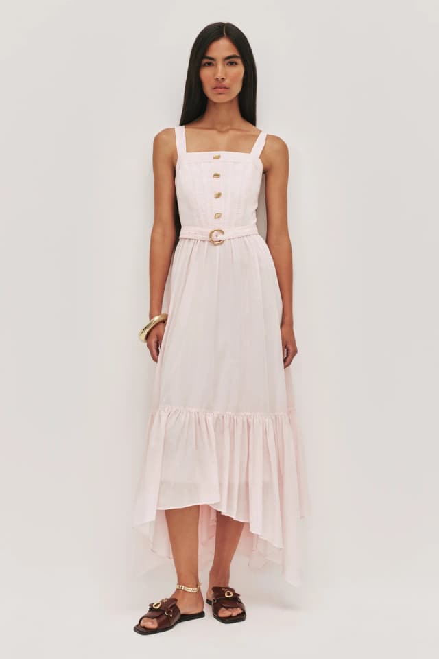 AJE Theodora Midi Dress in PASTEL PINK, image 1 of 1 from Aje